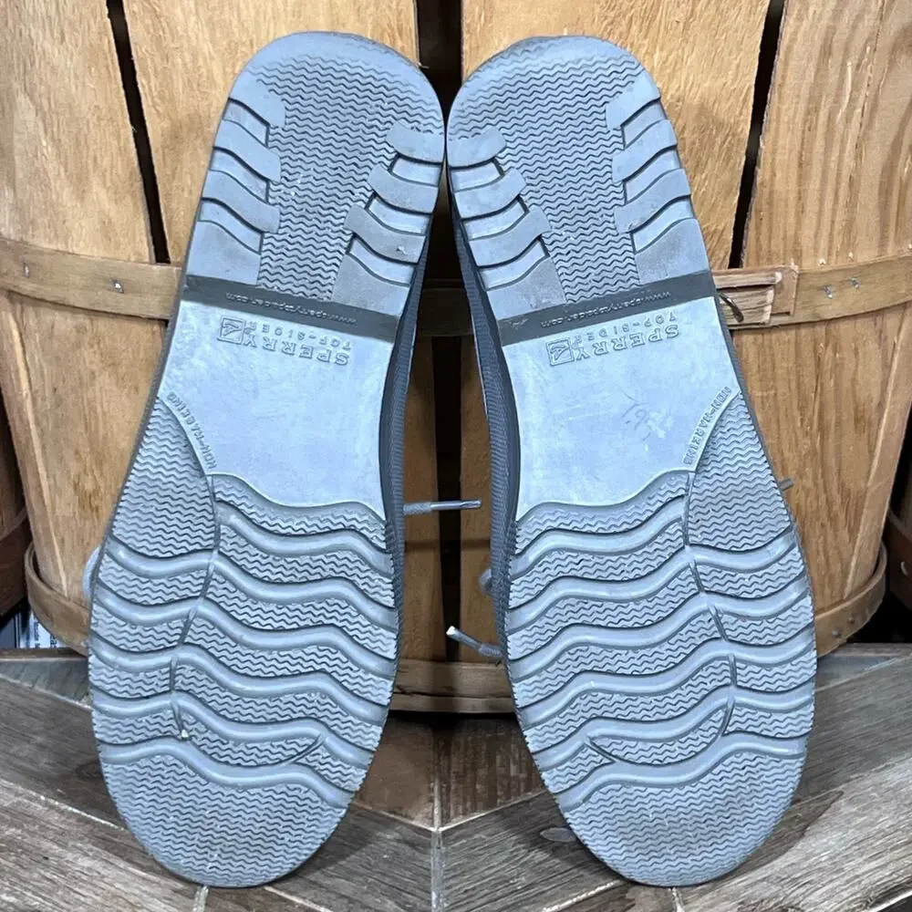 Sperry Heron Seal Low Gray Quilted Leather Waterproof Duck Shoes Women Size 6.5